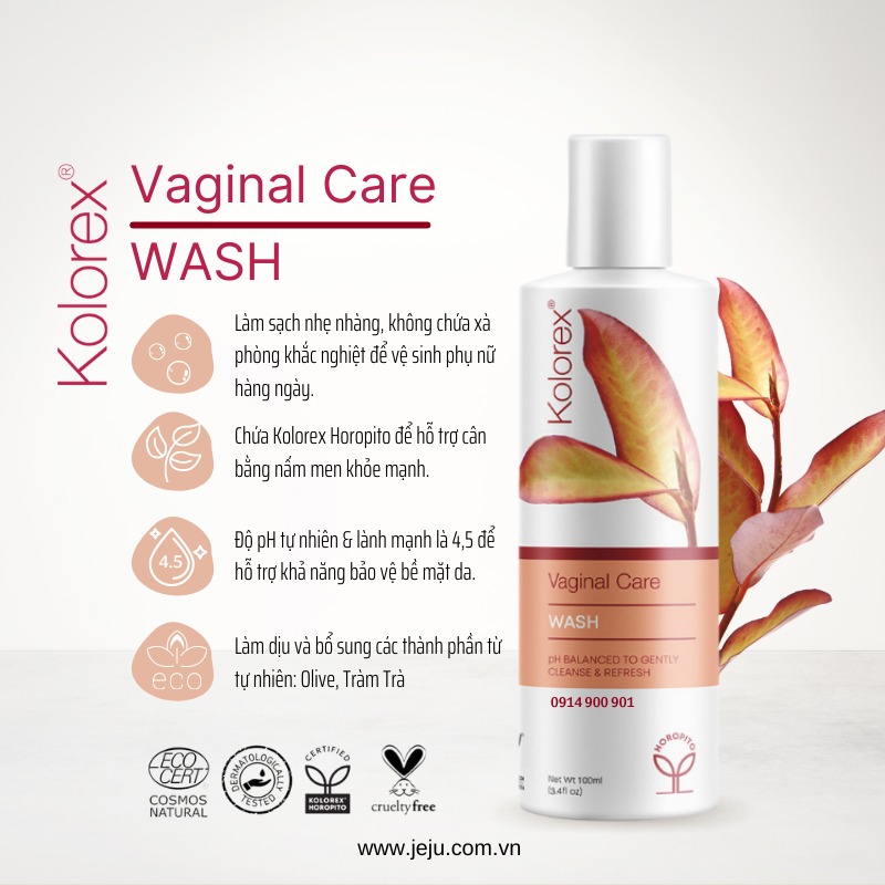 (Mẫu mới) Dung Dịch Vệ Sinh Phụ Nữ Kolorex Intimate Wash 100ml