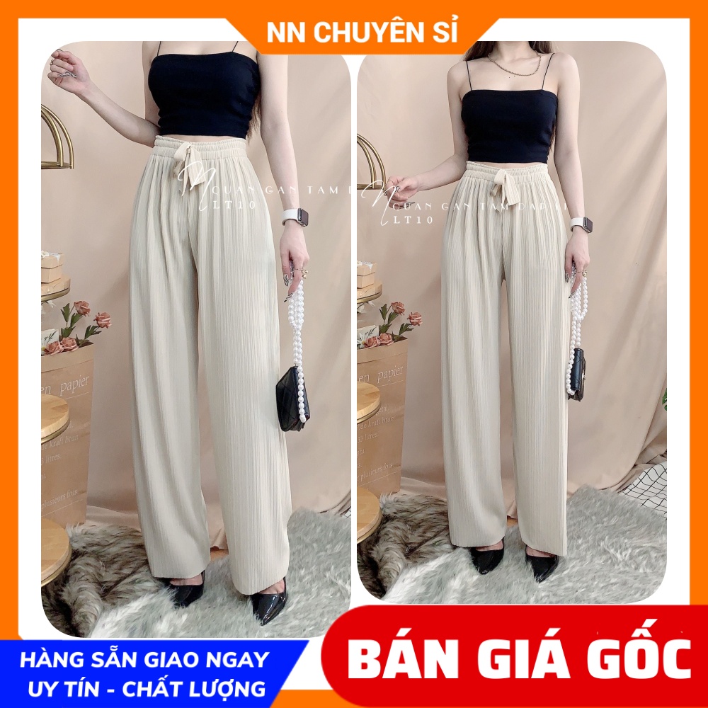 Quần dập li ống rộng thắt nơ eo lt10 🛑 hàng đẹp 🛑 ảnh thật 🛑 quần ống rộng nữ 🛑 quần xếp li ống rộng chất mềm 🛑 quần dập li vải mềm 🛑 quần ống rộng vải mềm rũ 🛑 quần ống rộng lưng thun
