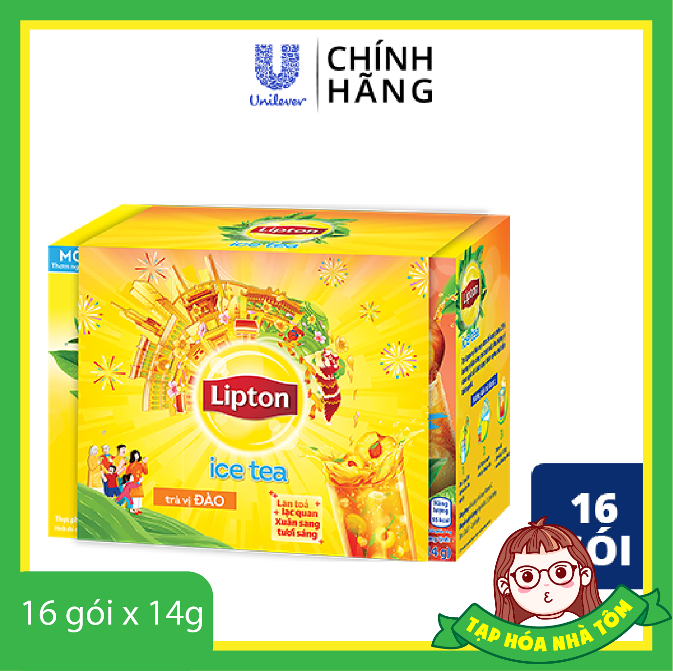 Trà hòa tan LIPTON CHANH MẬT ONG (14G X 16 GÓI)
