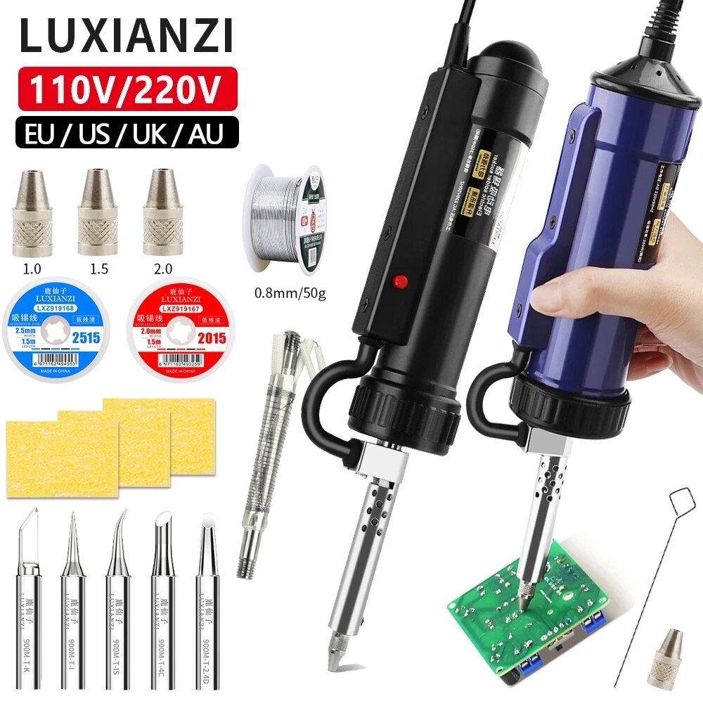 LUXIANZI 110V/220V Powerful Electric Desoldering Pump Desolder Vacuum