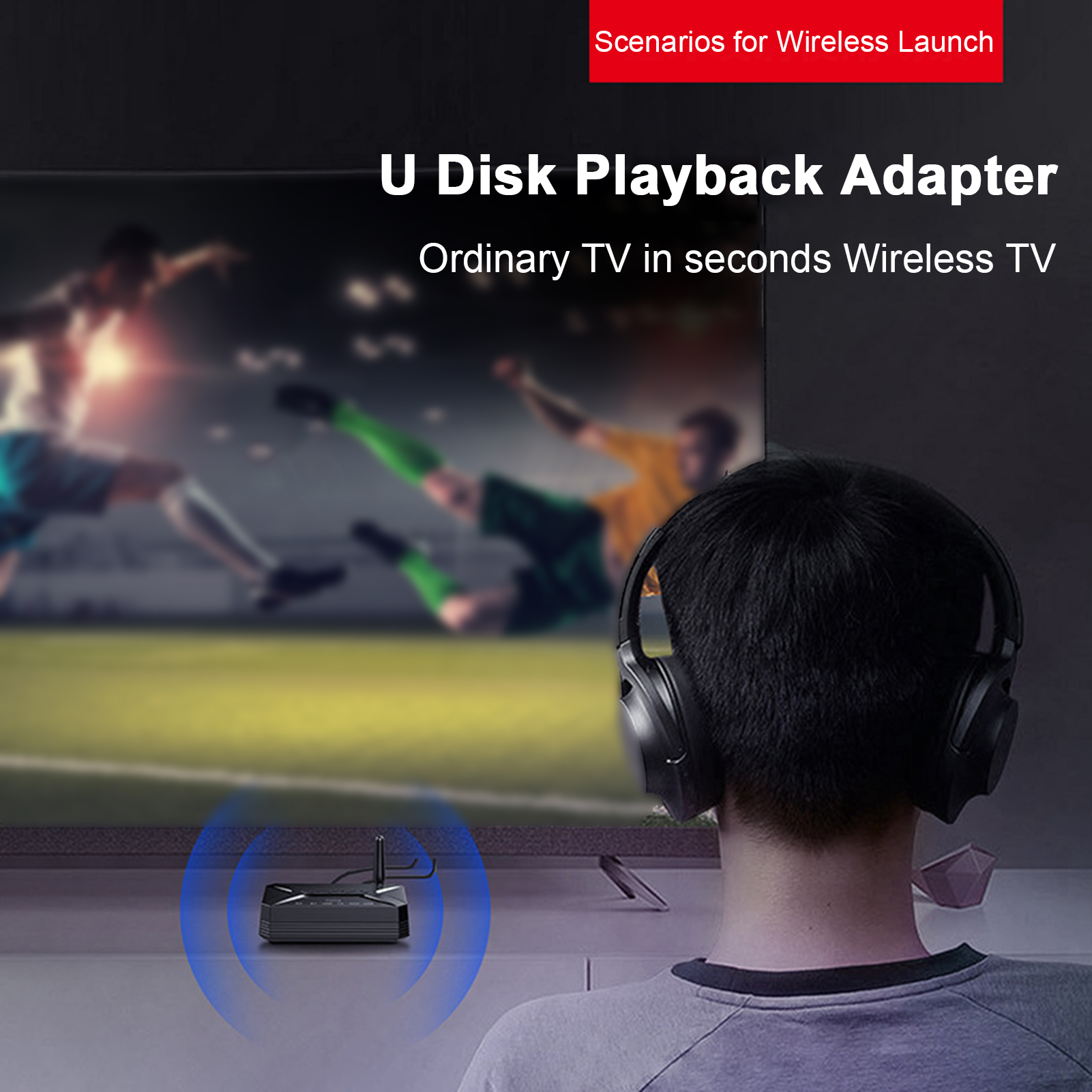 Low-latency Audio Transceiver Bluetooth-compatible Audio Transmitter Wireless Bluetooth 5.0 Audio Transmitter Receiver for Tv Pc Headphone Low Latency Compact Design