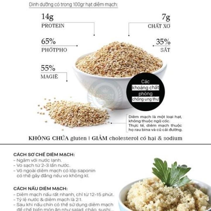 Hạt diêm mạch Hũ 500g Mourad's [Quinoa 500g] - Nhập khẩu Úc