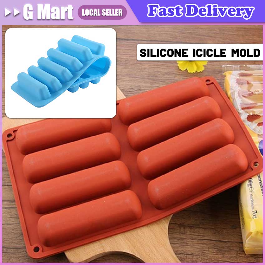 10 Holes Thin Ice Cube Tray Silicone Forms Long Strip Finger Biscuit Jelly  Chocolate Mold Non-Stick Bakeware DIY Baking Tools