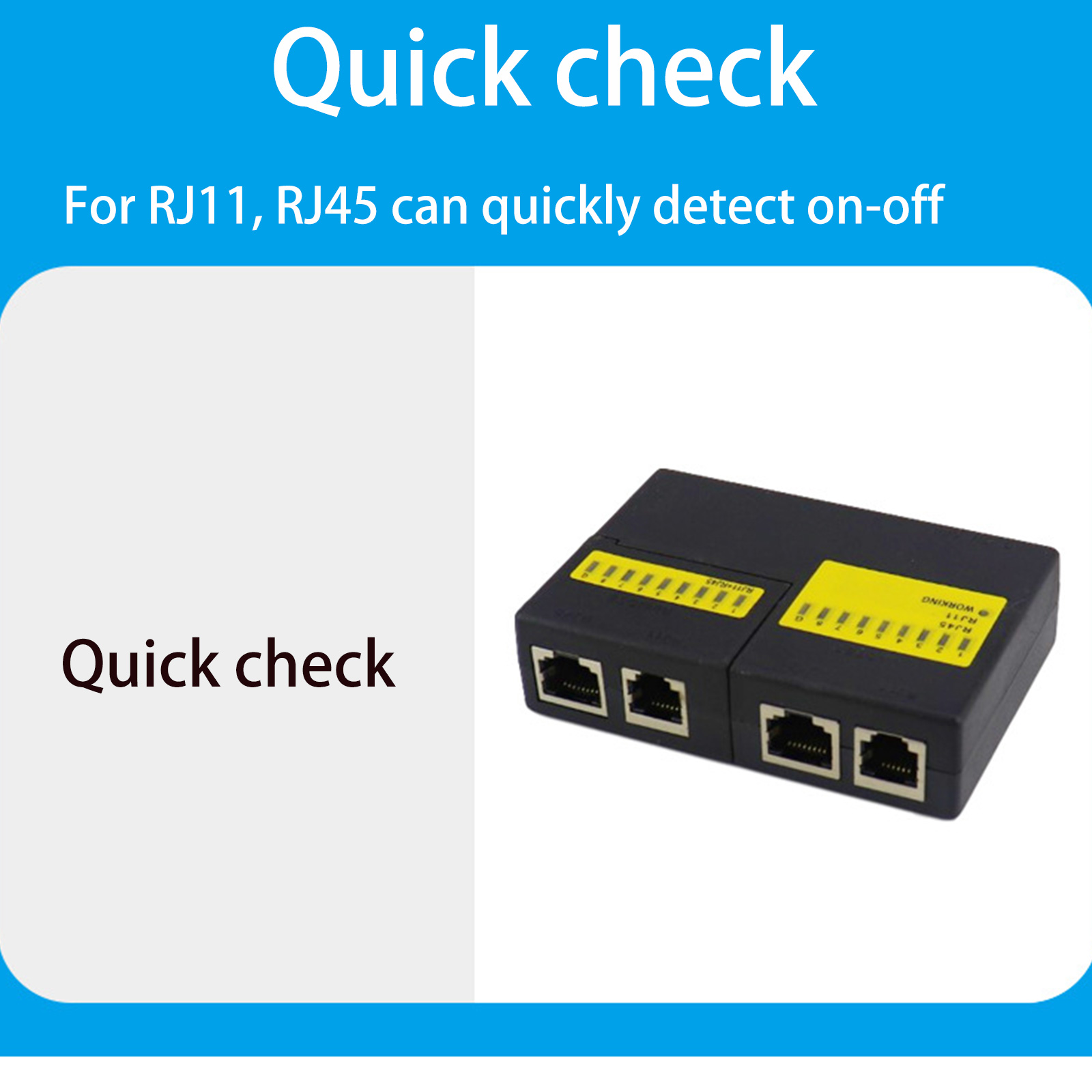 Mini kiểm tra cáp mạng cho lan điện thoại RJ45 RJ11 dòng che chắn dây mạng
