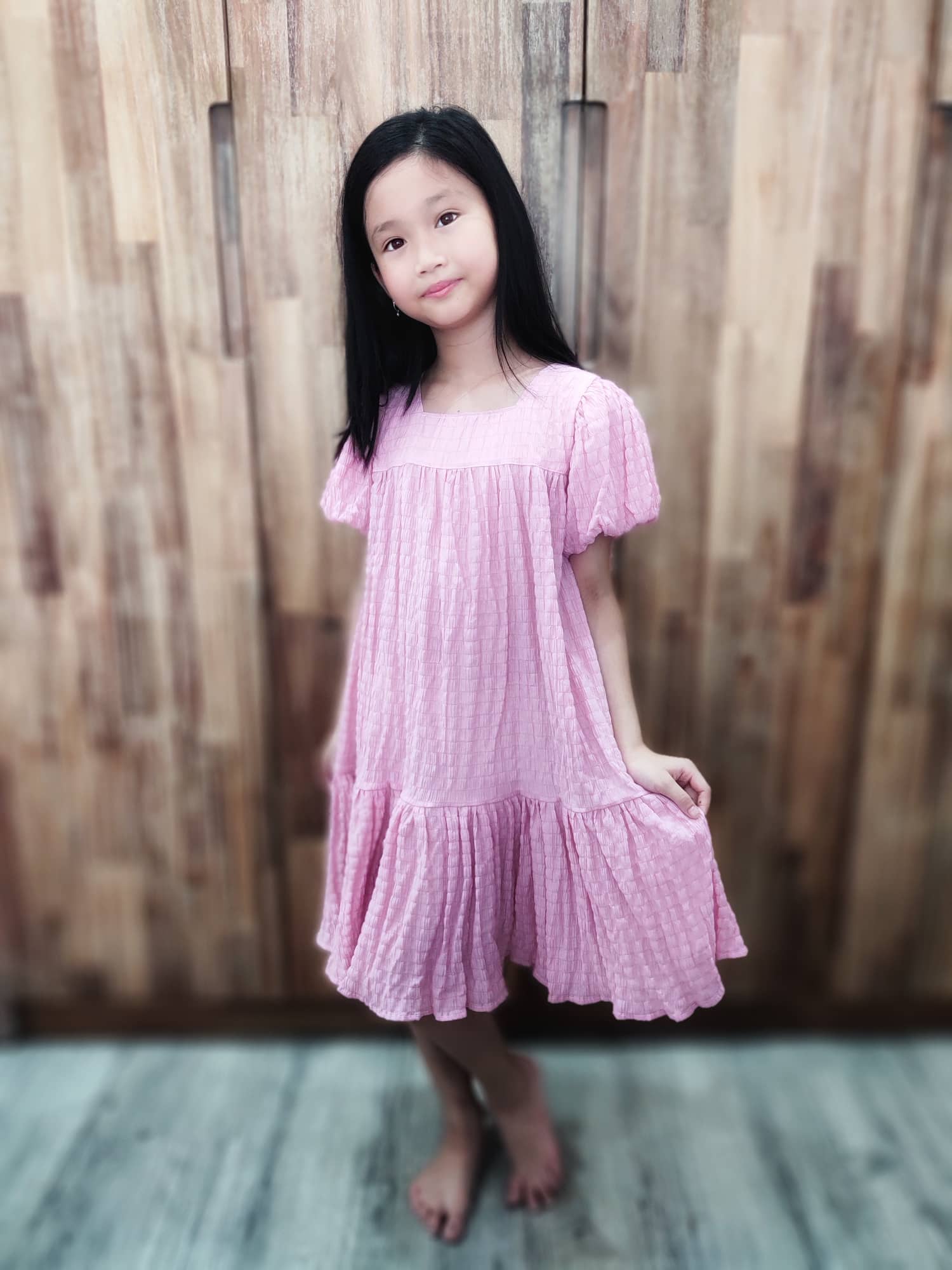 Váy bé gái baby doll tay phồng
