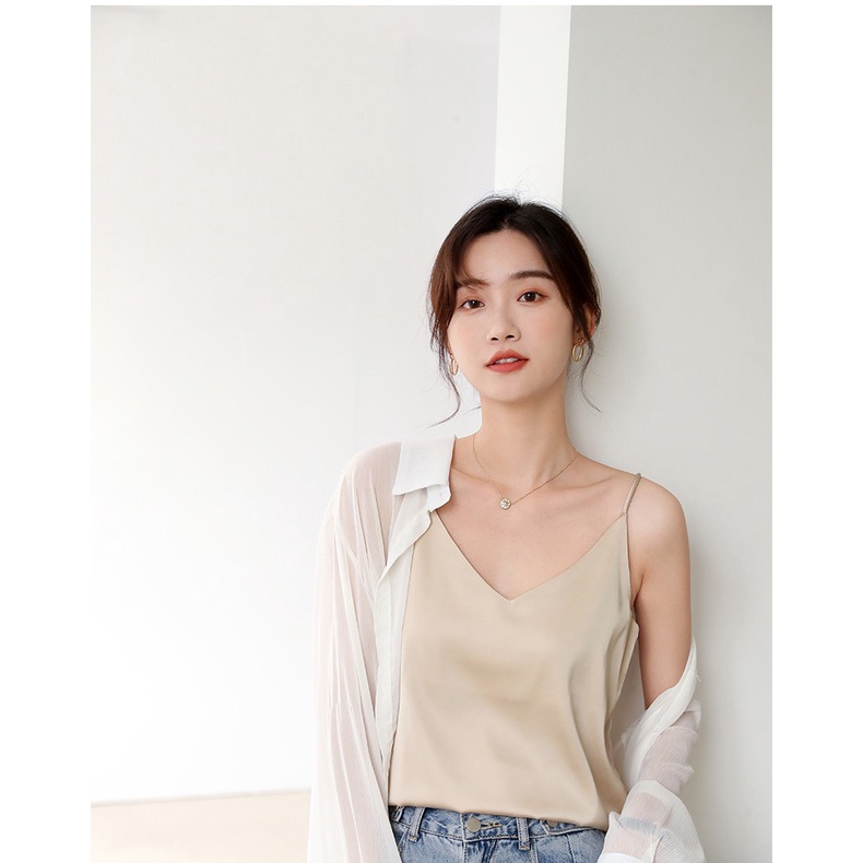 Áo hai dây đũi lụa full màu siêu hot form rộng