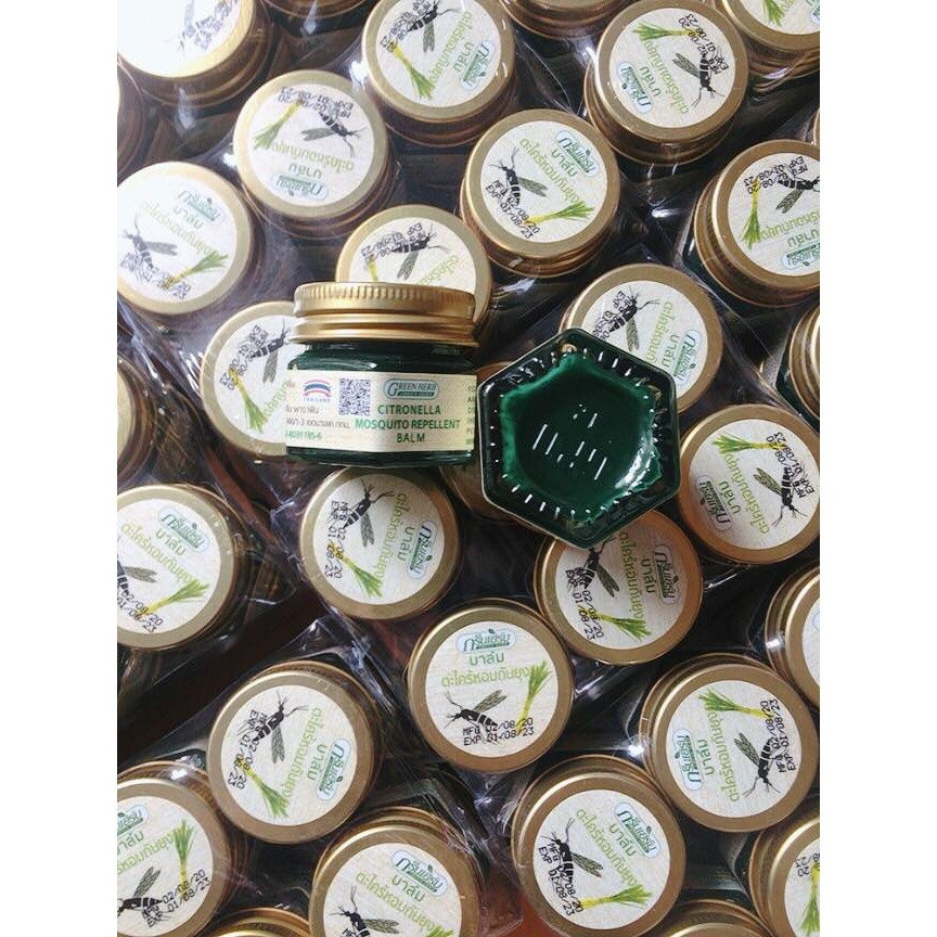 [COMBO SỈ] Dầu Cù Là Green Herb Muỗi Sả (Nắp Thiếc) Thái Lan 20gr