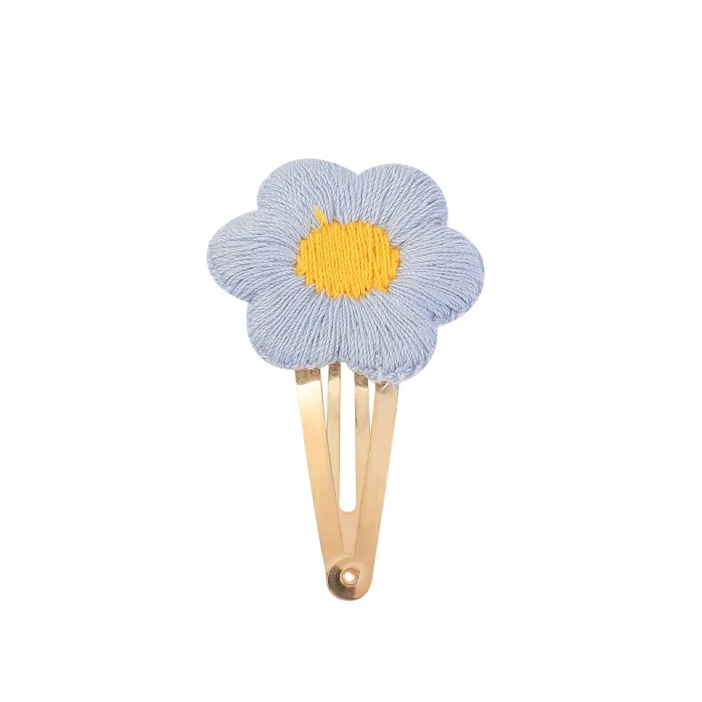 2 Pieces/1 Set of Cute Flower Hair Clips, Retro Embroidery Accessories, Hair Accessories, Children's Fixed Clips, Sweet BB Snap Clips for Baby Girls