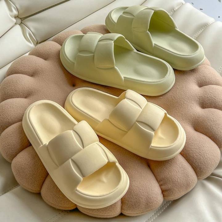 Dép bánh mỳ đế đúc 4cm chất liệu siêu nhẹ siêu êm, dép quai ngang nữ thời trang cao cấp, Dép Ulzzang