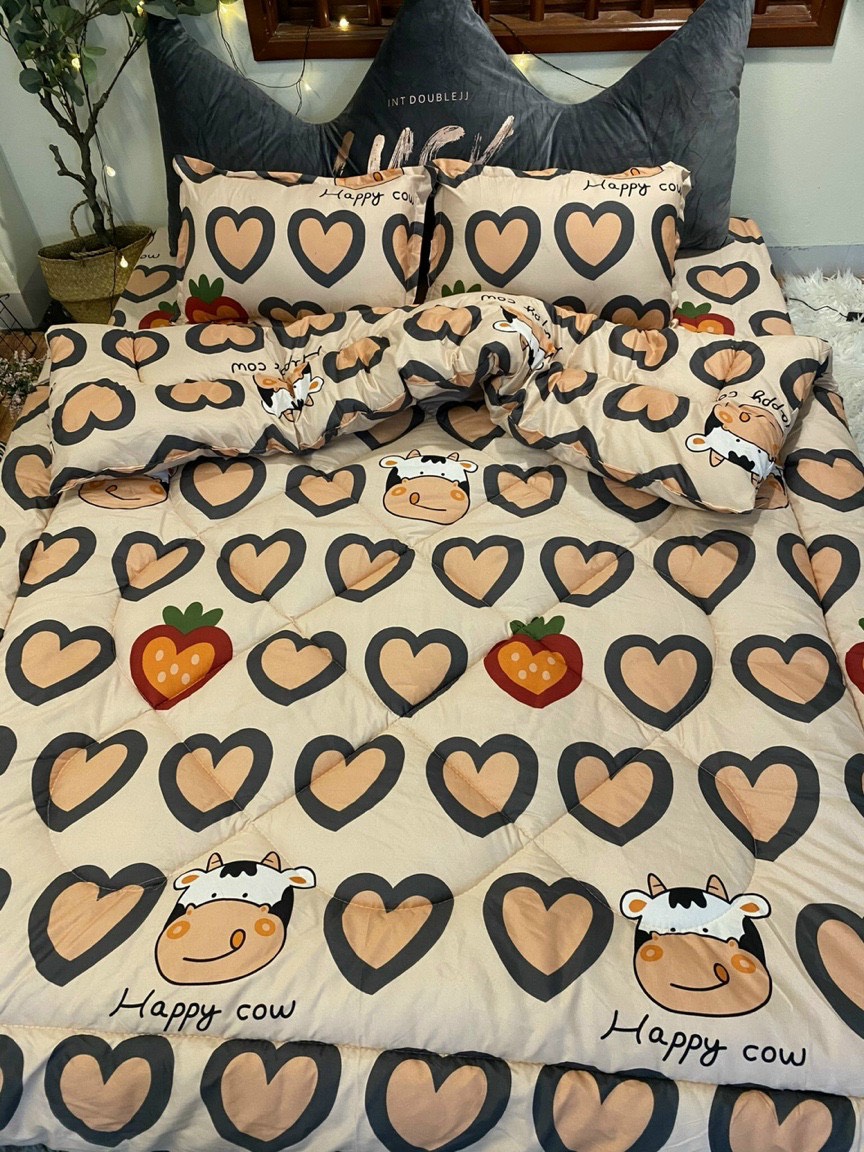 [HCM][Bộ ga gối 3 món]Bộ Ga Gối Cotton PoLy Hàn Quốc 1m2 1m4 1m5 1m6 1m8 da báo hồng