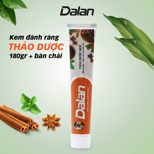 KEM ĐÁNH RĂNG THẢO DƯỢC 180G KÈM BÀN CHẢI DẠ LAN