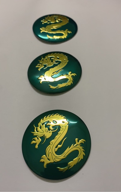 [ Tân Thịnh ] Tem nhôm logo 3D RỒNG XANH C3