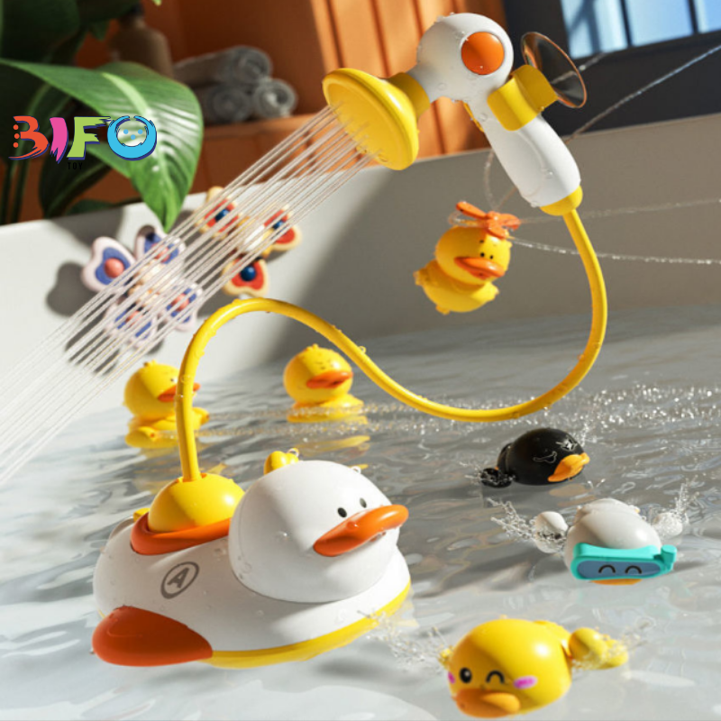 Vịt bụng bự phun nước có đầu vòi sen phun nước tự động hình chú vịt dễ thương đồ chơi nhà tắm thả bồn tắm cho bé