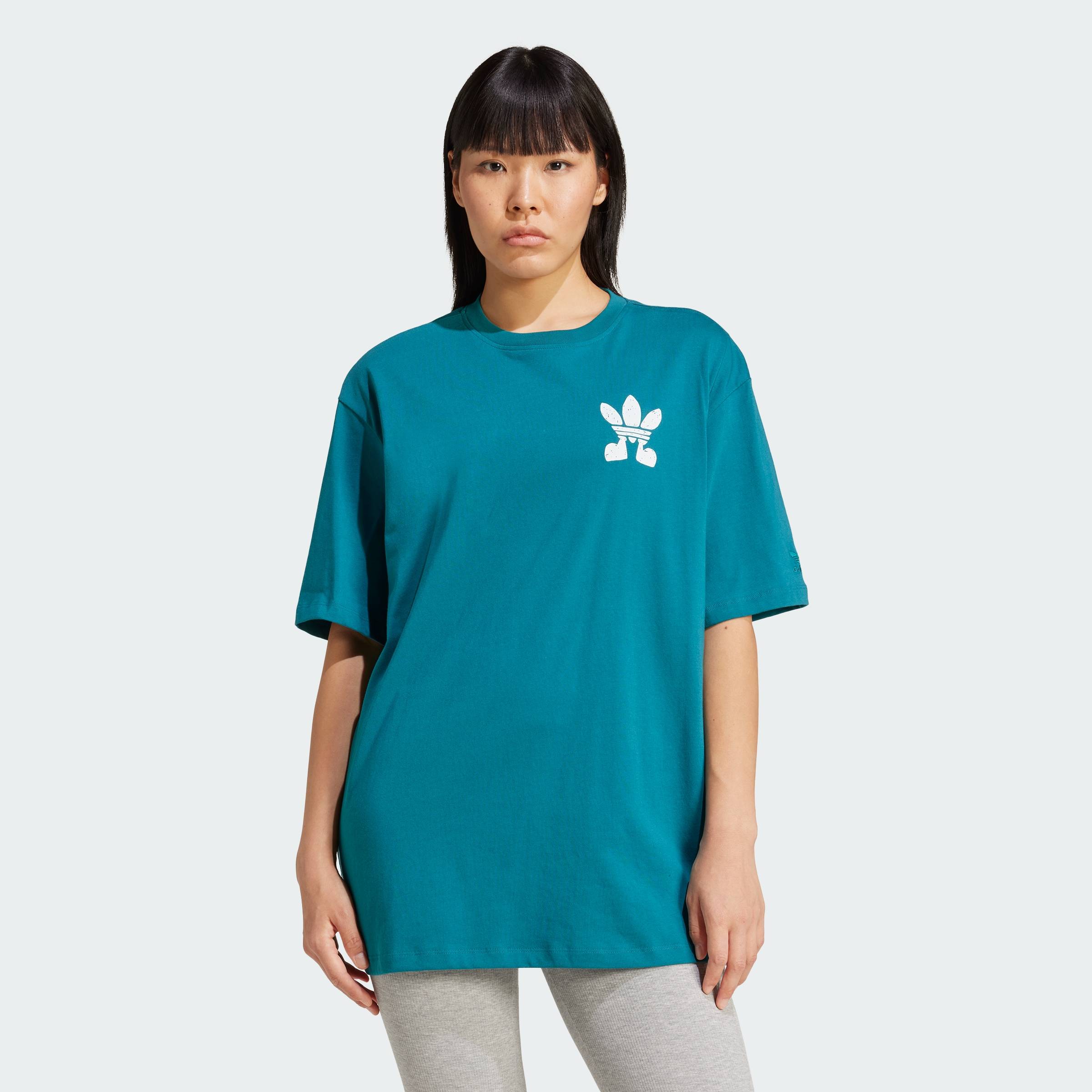 adidas Lifestyle Treffy Walks Graphic Tee Women Turquoise IX7652