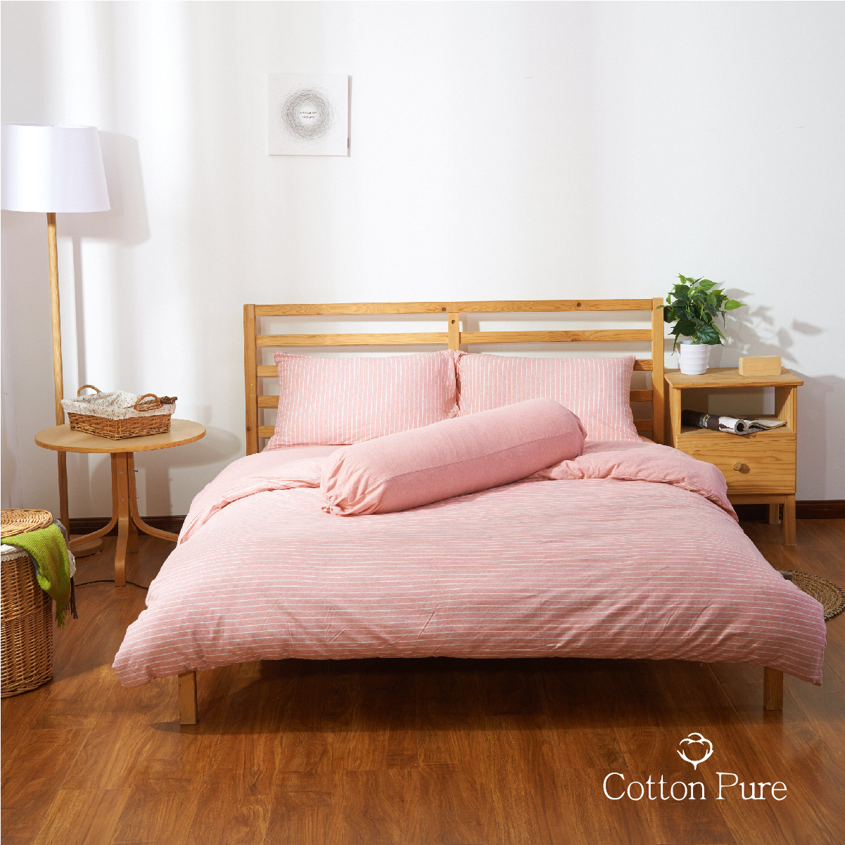 Pinky Stripe Jersey Cotton Fitted Sheet 