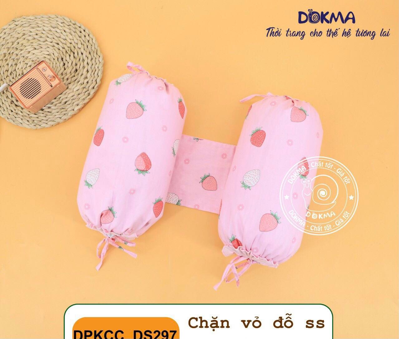 Bộ gối chặn bụng bé sơ sinh vỏ đỗ Dokma Vải Cotton siêu thấm mồ hôi
