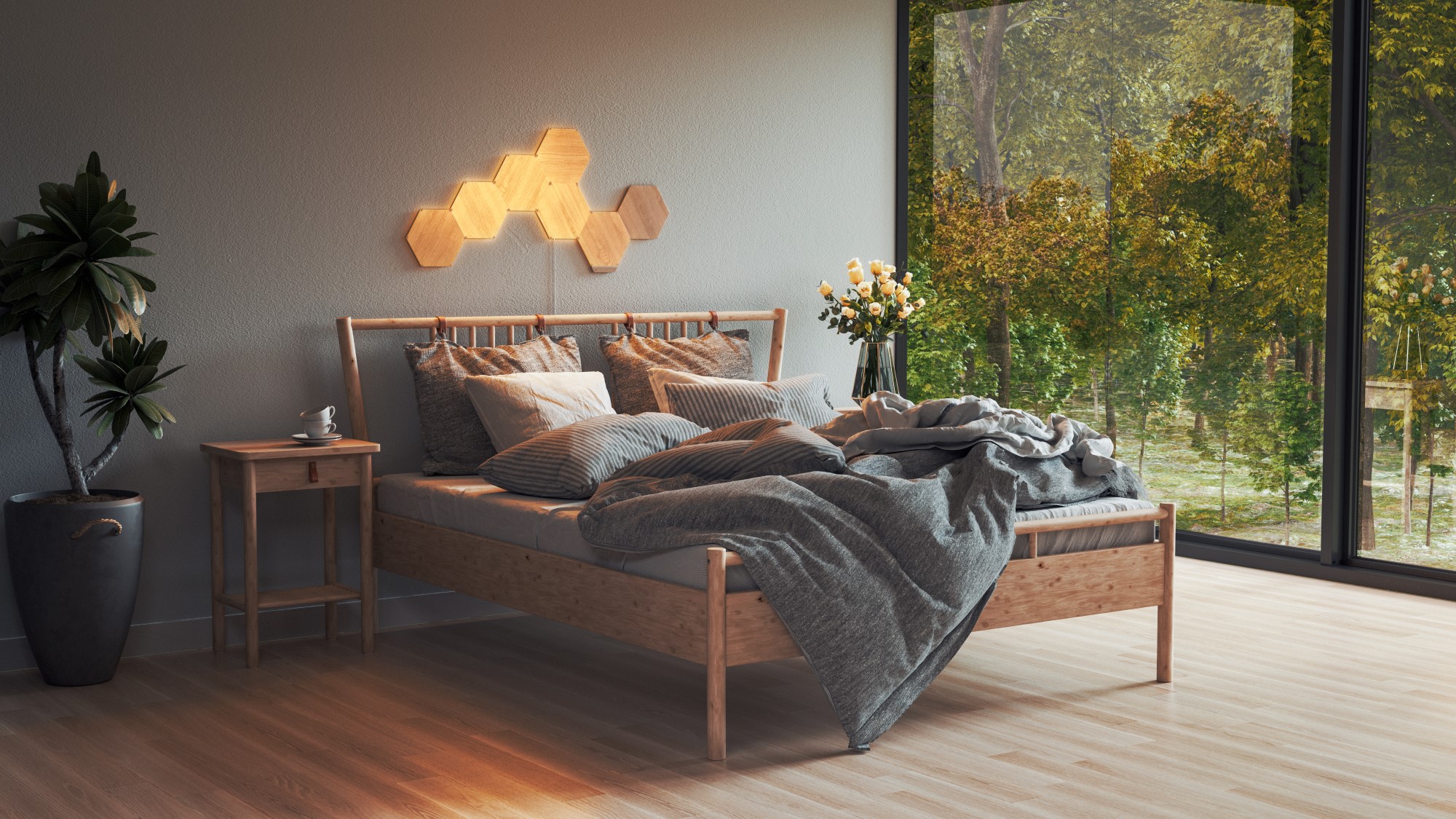 Đèn LED RGB lắp ghép thông minh Nanoleaf Elements 7 ô đèn (Bộ khởi động)