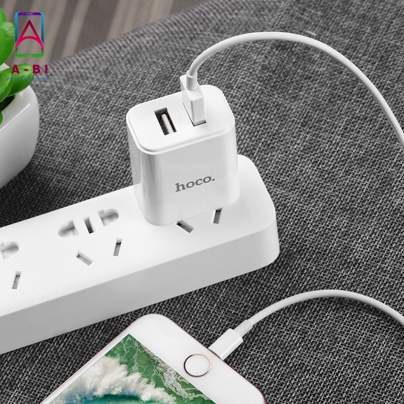 Bộ SẠC NHANH Hoco C62 Lightning - 2 CỔNG USB DÀNH CHO IPHONE