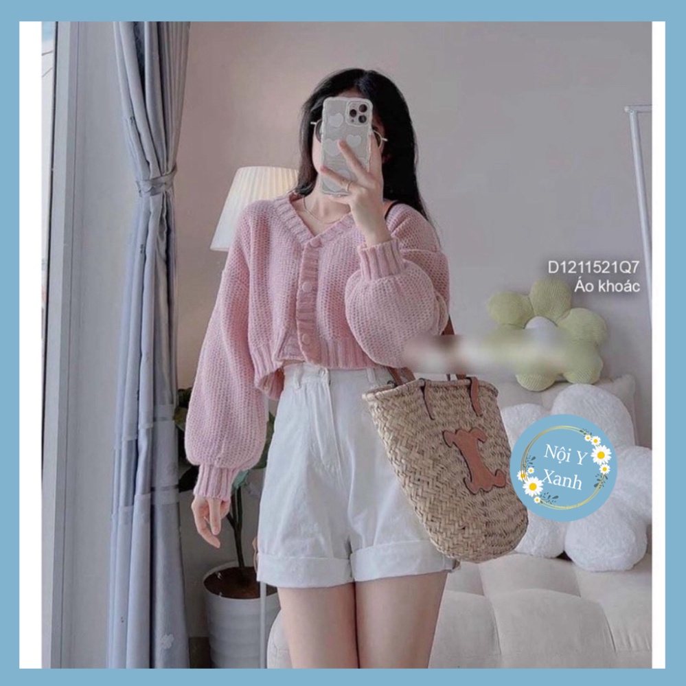 Áo cardigan len dáng bo cúc bọc noi y xanh giá tốt của tháng