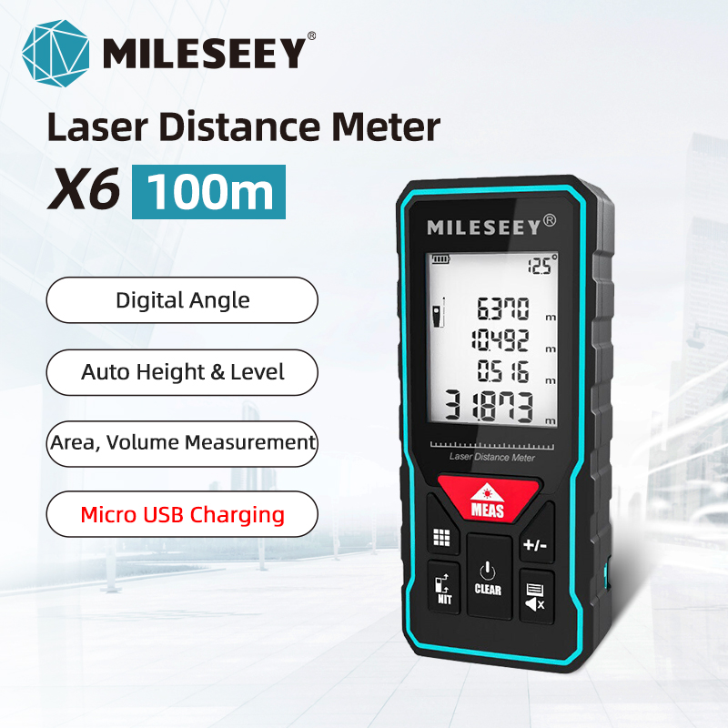 Mileseey Laser Distance Meter X5 X6 Laser Rangefinder 40M 60M 100M for