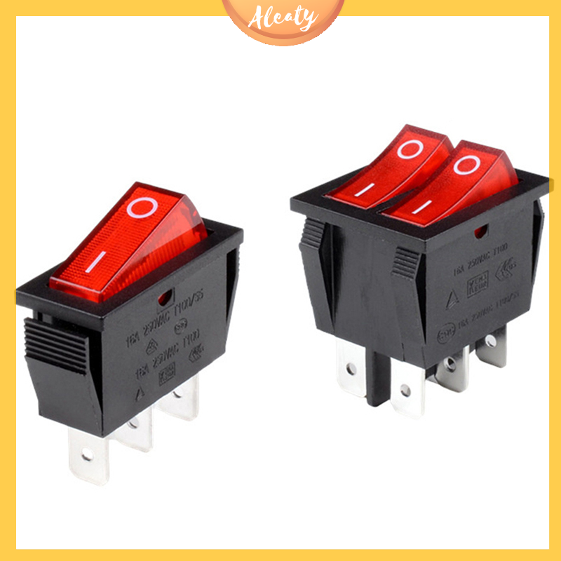 Aleaty💝 5PCS Multi-Function Electric Cooker Switch Rice Cooker Boat Type Power Rocker Switch With Light 2nd Gear Single Switch 3-Pin Boat Rocker Switch