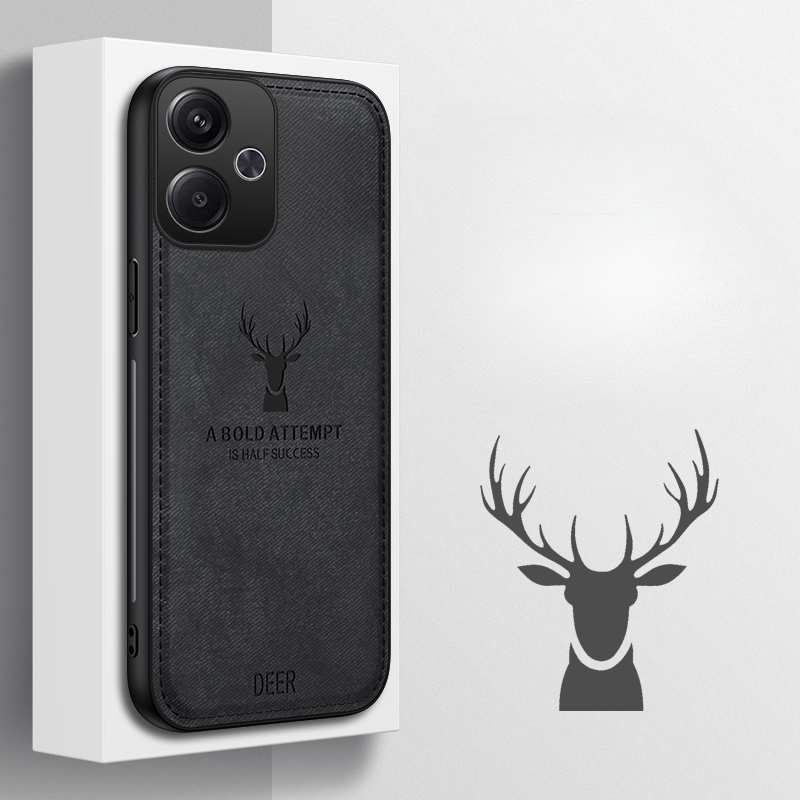 For Xiaomi Poco M6 Case Slim Hybrid Matte Deer Elk Design Cloth For Xiaomi Poco M6 4G Back Cover Phone Cases