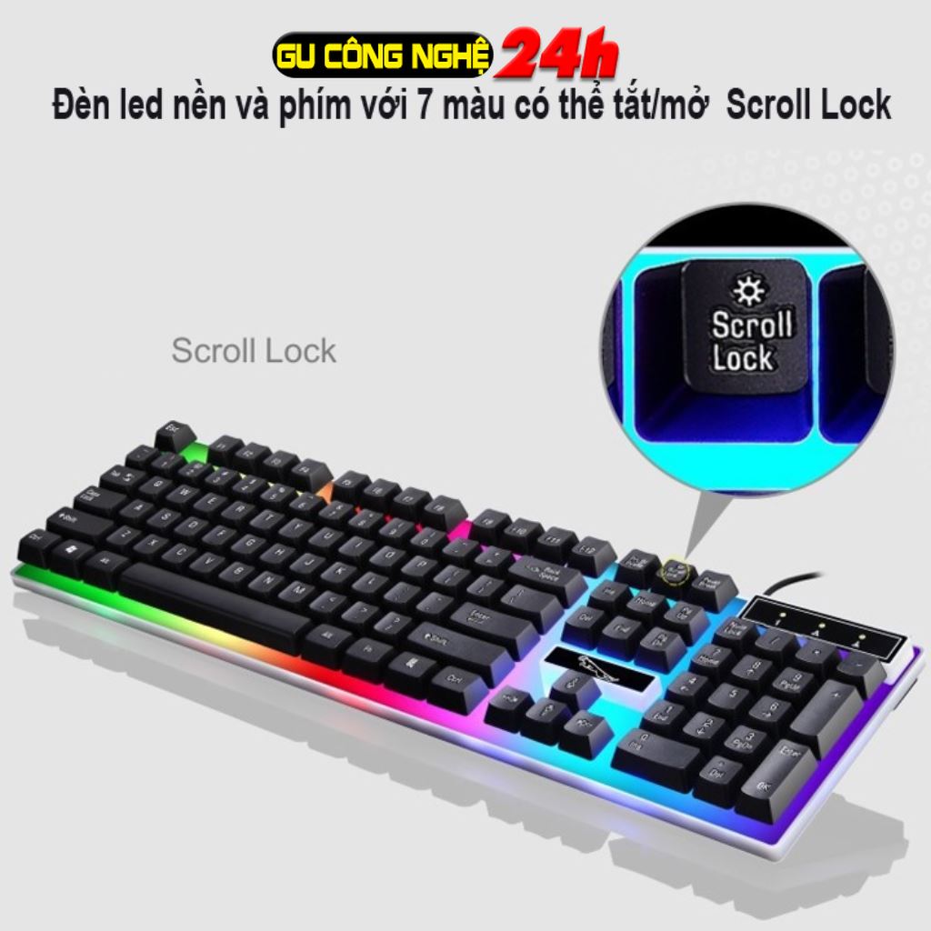 Bàn phím giả cơ chuyên game cao cấp g21/g21B có đèn nhấp nháy 3 màu giá rẻ cắm cổng usb