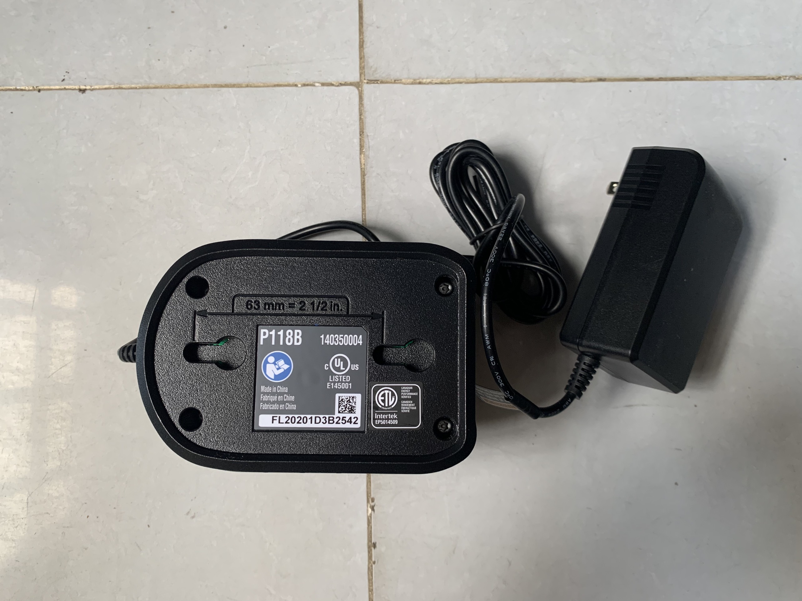 Ryobi 18V P118B Charger