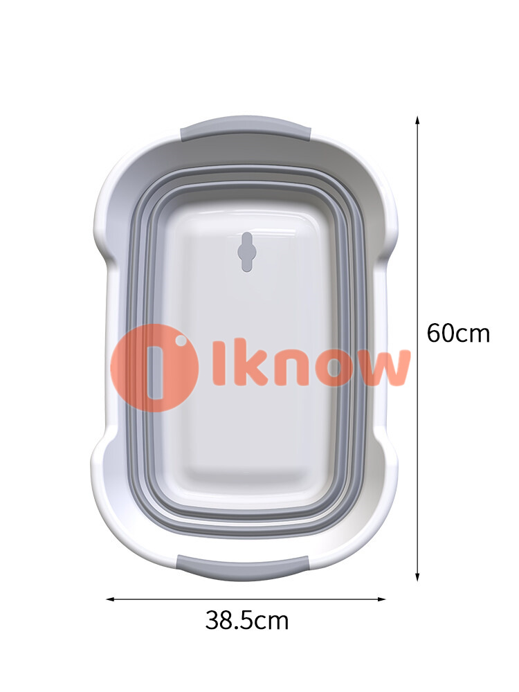 Foldable Multifunction Collapsible Plastic Shower Basin Laundry Basket Folding Baby Bathtub(Grey)