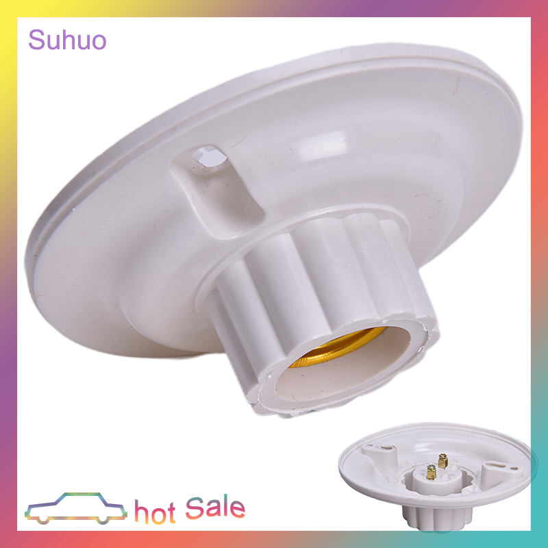 Suhuo E27 LED Light Bulb Holder Round Socket E27 Base Hanging Lamp Socket Screw Base