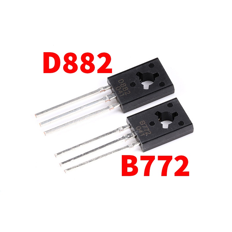 Transistor d882 b772 - to126 npn 3a/40v - transistor ngược d882, transistor thuận b772