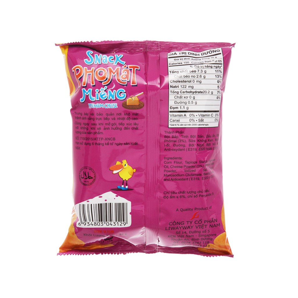 Combo 3 Gói Snack PHÔ MÁT miếng Oishi 12g