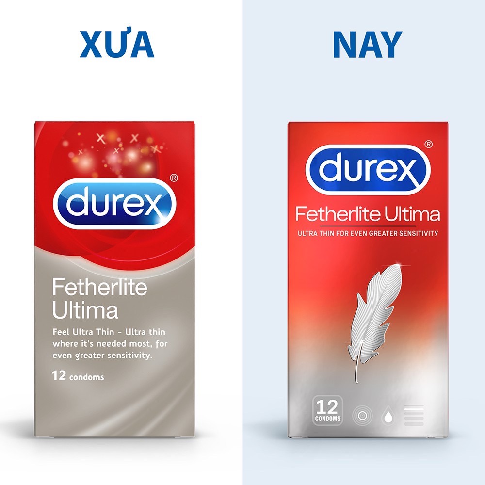 [HCM]Bao Cao Su SIÊU MỎNG Durex Fetherlite Ultima Hộp 12 Cái