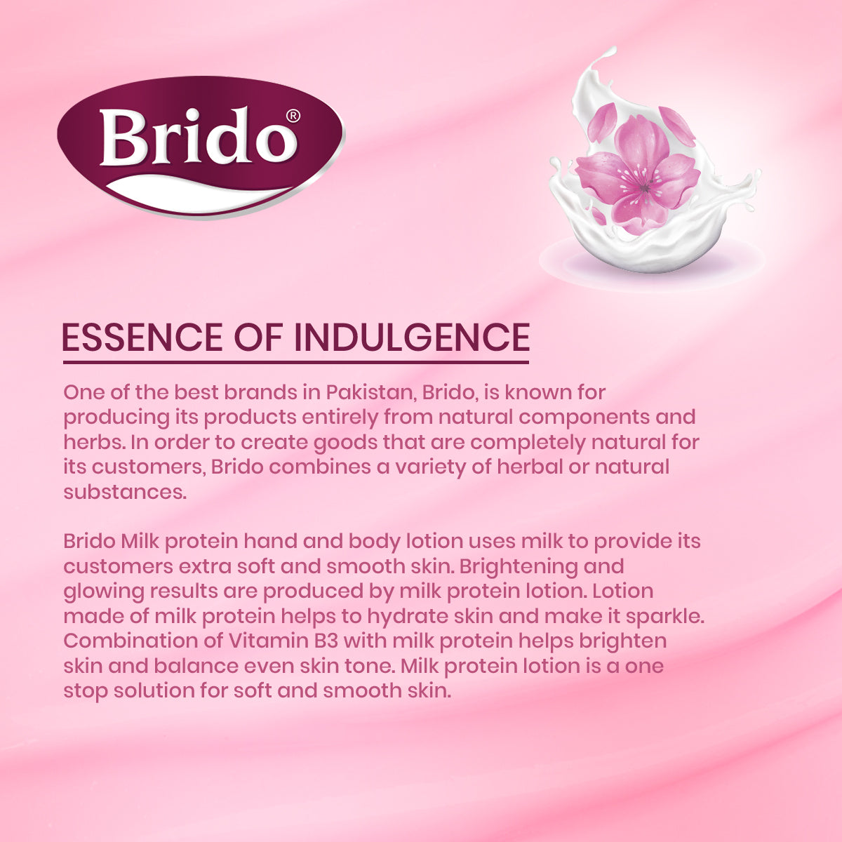 Brido Milk Protein Body Lotion (Extra White & Smooth) - 225ml