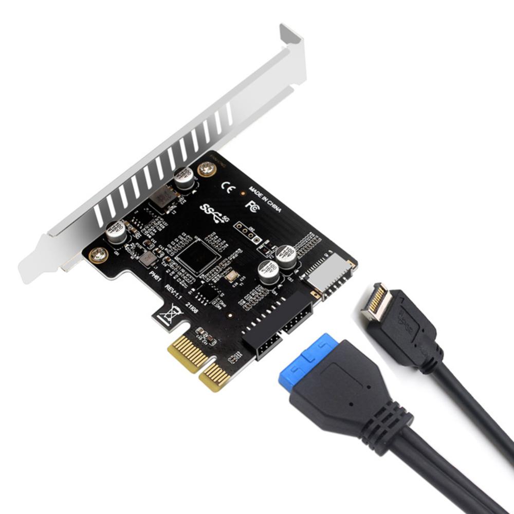 Máy tính PCI-E để USB 3.0 Type-E bo mạch mở rộng 19pin PCI-E để USB 3.0 Loại C Bảng điều khiển phía trước Bộ chuyển đổi
