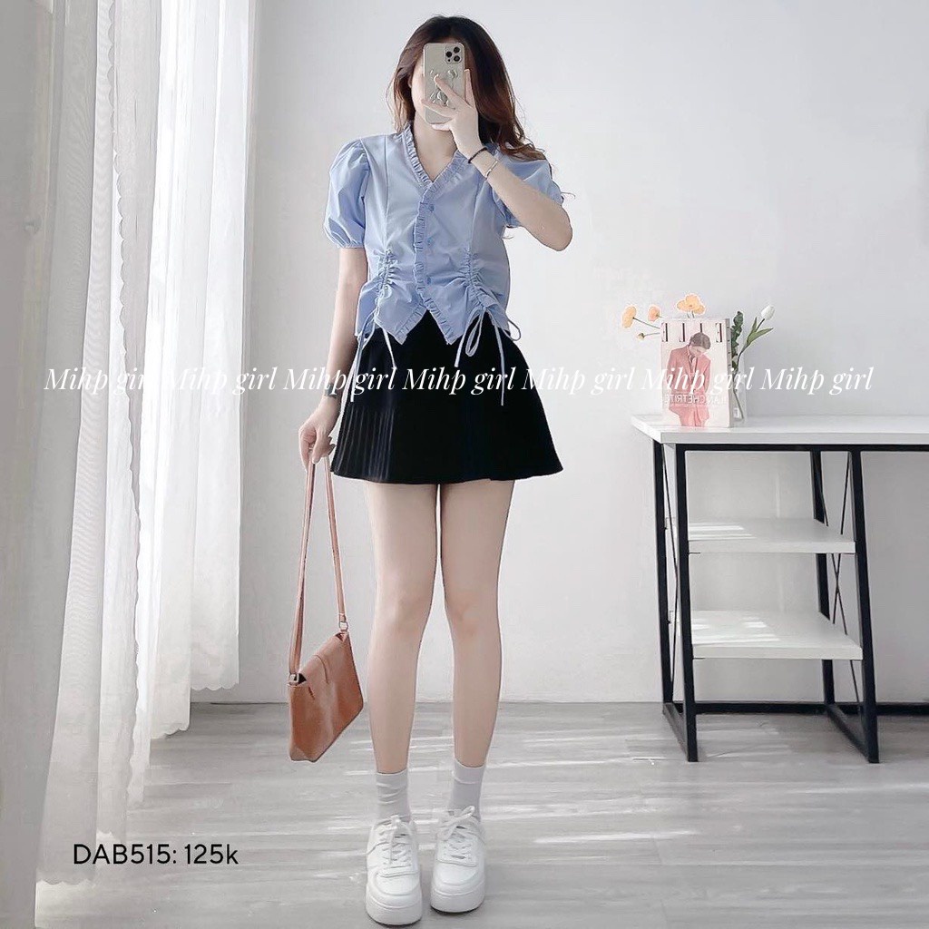 Áo sơ mi rút dây 2 bên vải đũi hàn