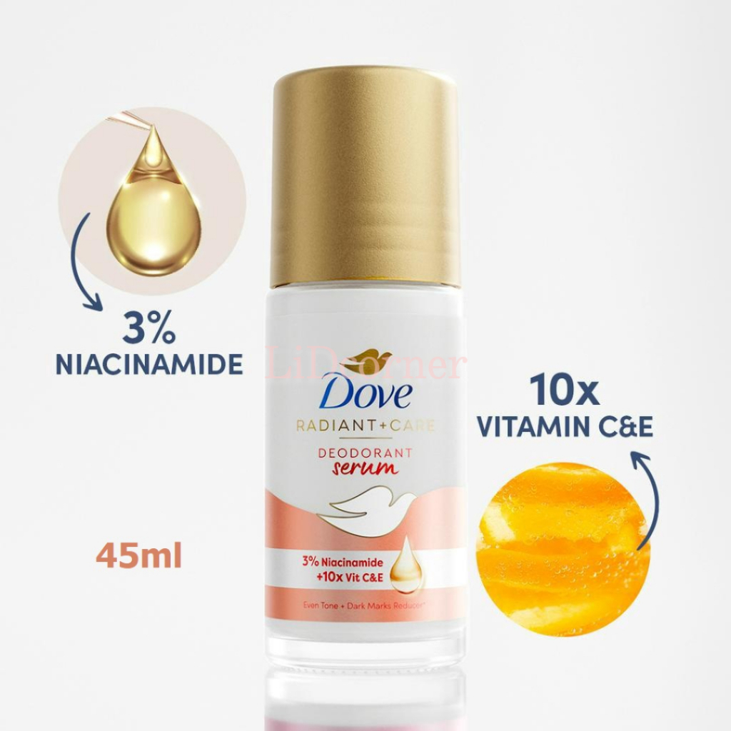 Lăn khử mùi tinh chất serum Dove cao cấp với 3% Niacinamide dưỡng da sáng  mịn đều màu 45ml | Lazada.vn