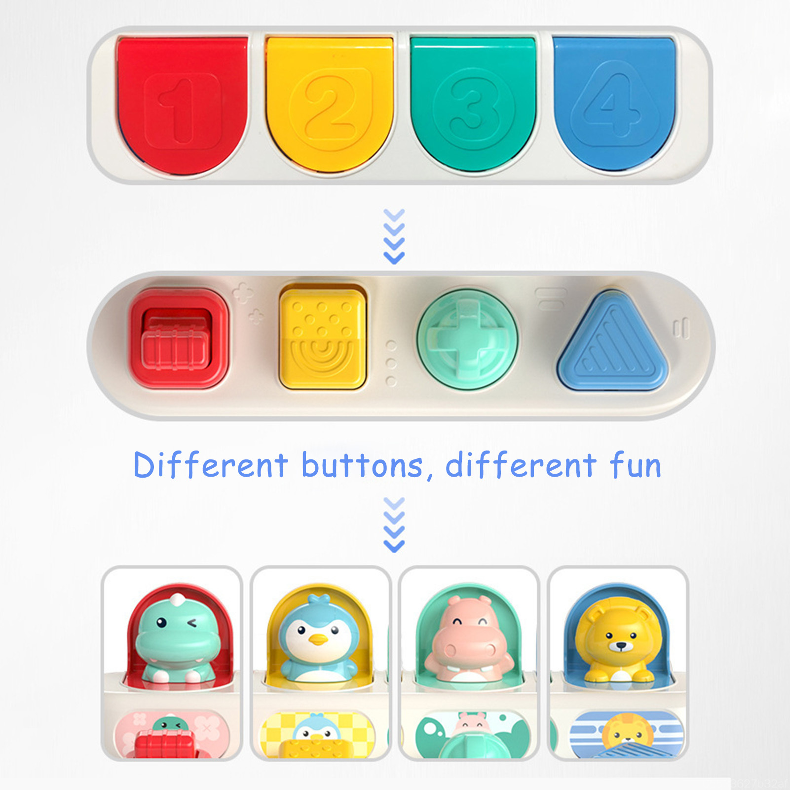 Cute Animals Pop-Up Toys Children's Early Learning Toys Interactive Switchbox Button Box Baby Educational Toys for Toddler's Preschool Activity BC-VN