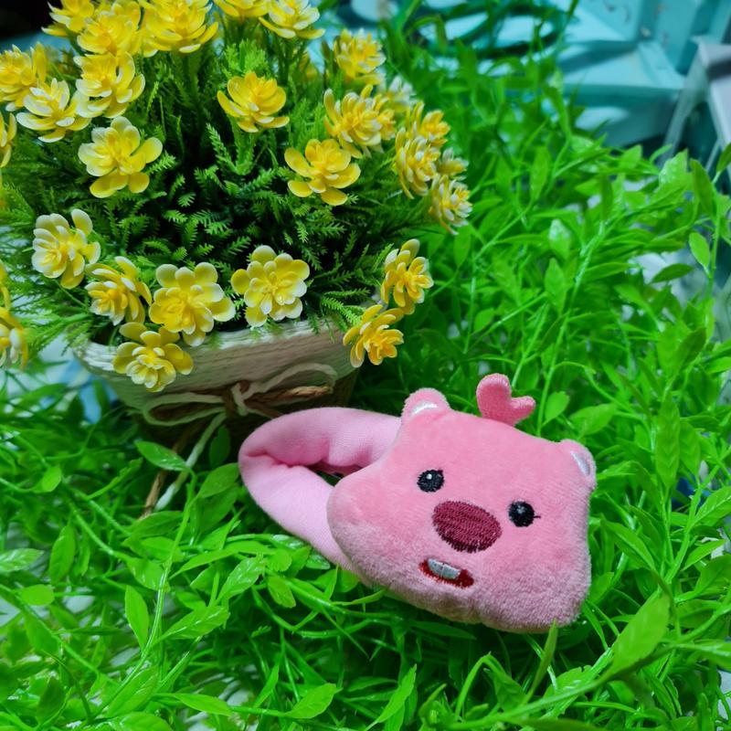 Dây buộc tóc hoạ tiết gấu hồng Loopy dễ thương