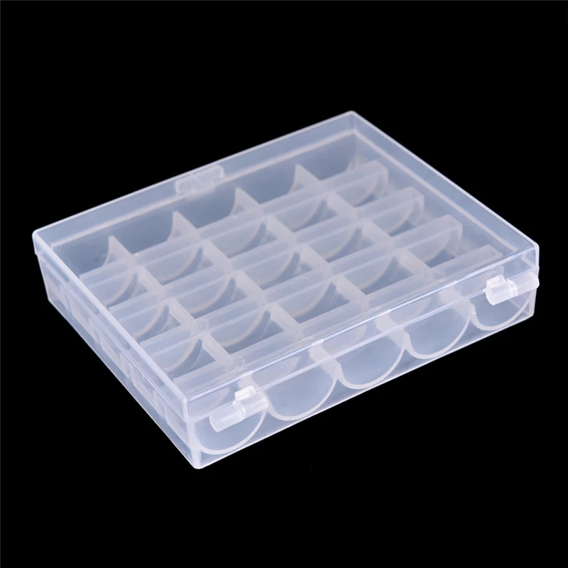Dragon 25 Spools Empty Bobbins Sewing Machine Bobbin Case Organizer Storage Plastic Box