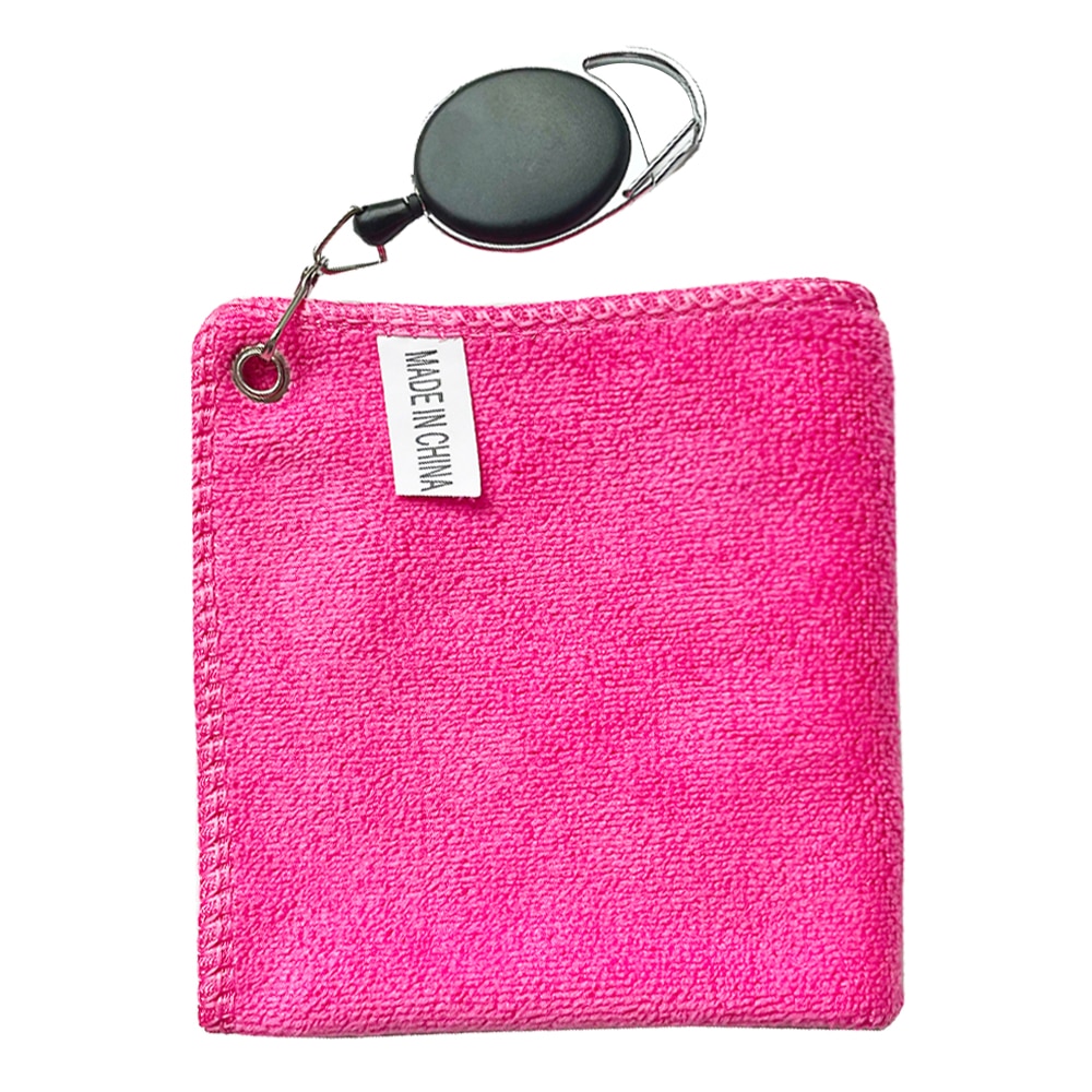 、‘【；’ -unisex microfiber golf towel 9.84*9.84 inch black cotton golf club towel with hook can pull up to 50cm superior quality
