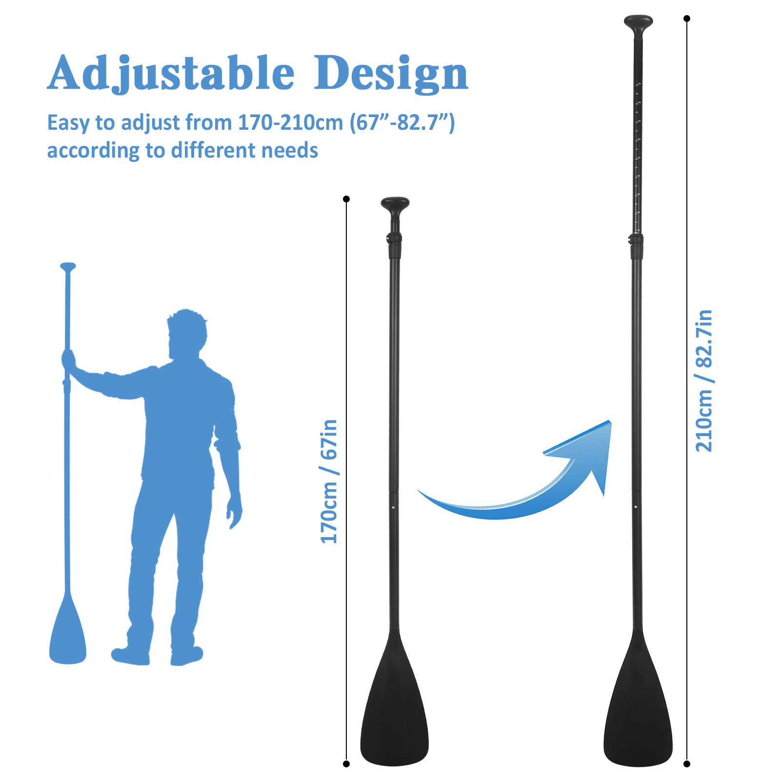 Dual Purpose 4-Part Aluminum Canoeing Paddle SUP Paddle Board Kayak Oar