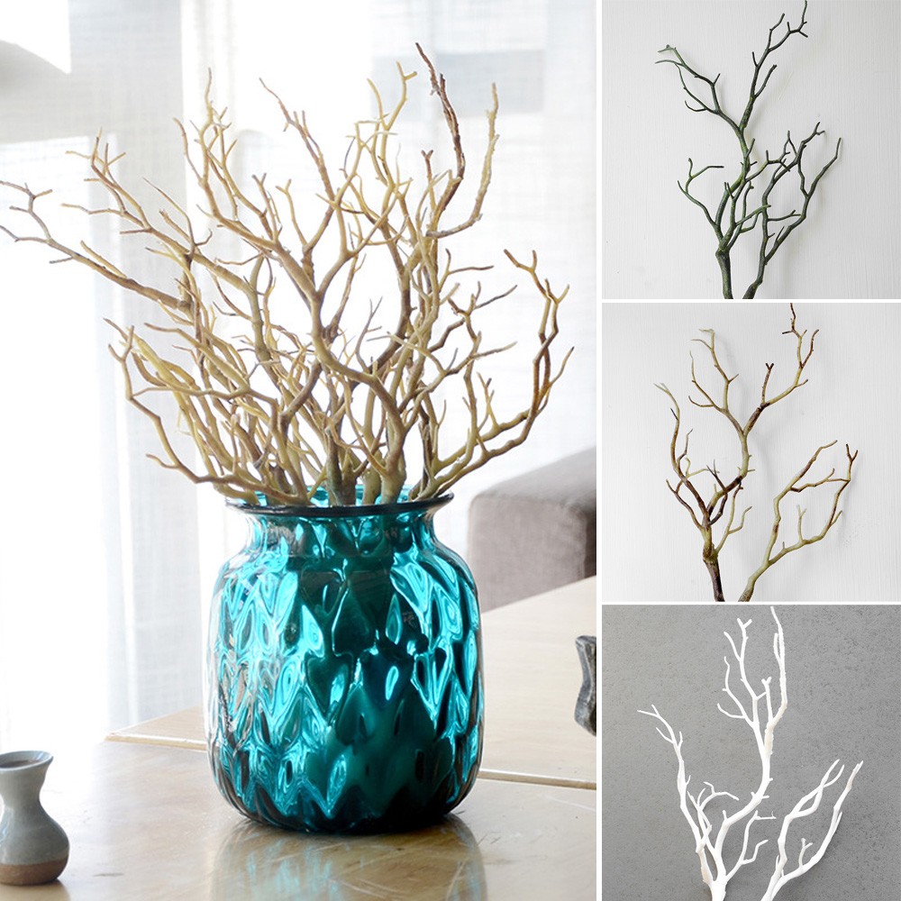Simulation Tree Branch Dried Twig Home Wedding Decor Gift White/Green/Coffee