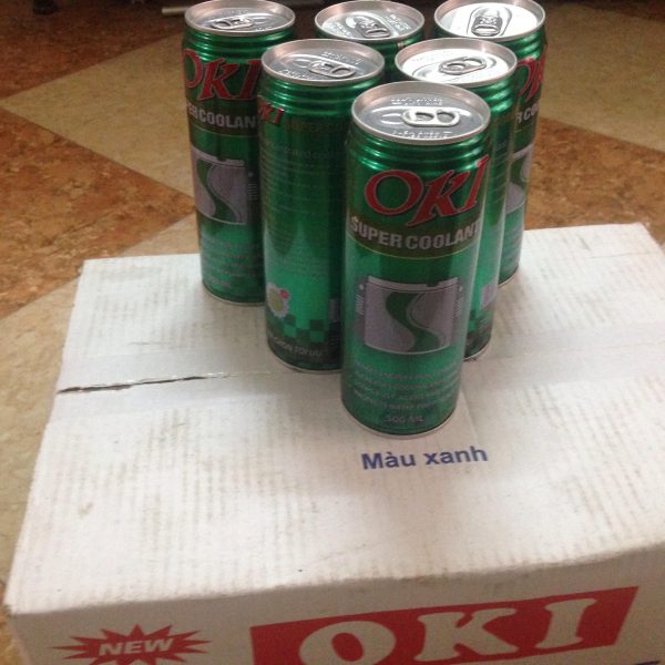 Lô 5 lon nước làm mát động cơ Denso Oki Coolant (xanh) - 500ml/lon
