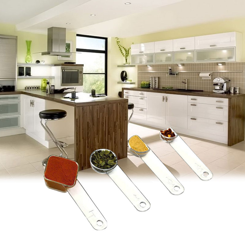 4pcs/set Kitchen Measuring Spoon Teaspoon Coffee Sugar Scoop Baking Cooking Tool Kitchen Measuring Tool