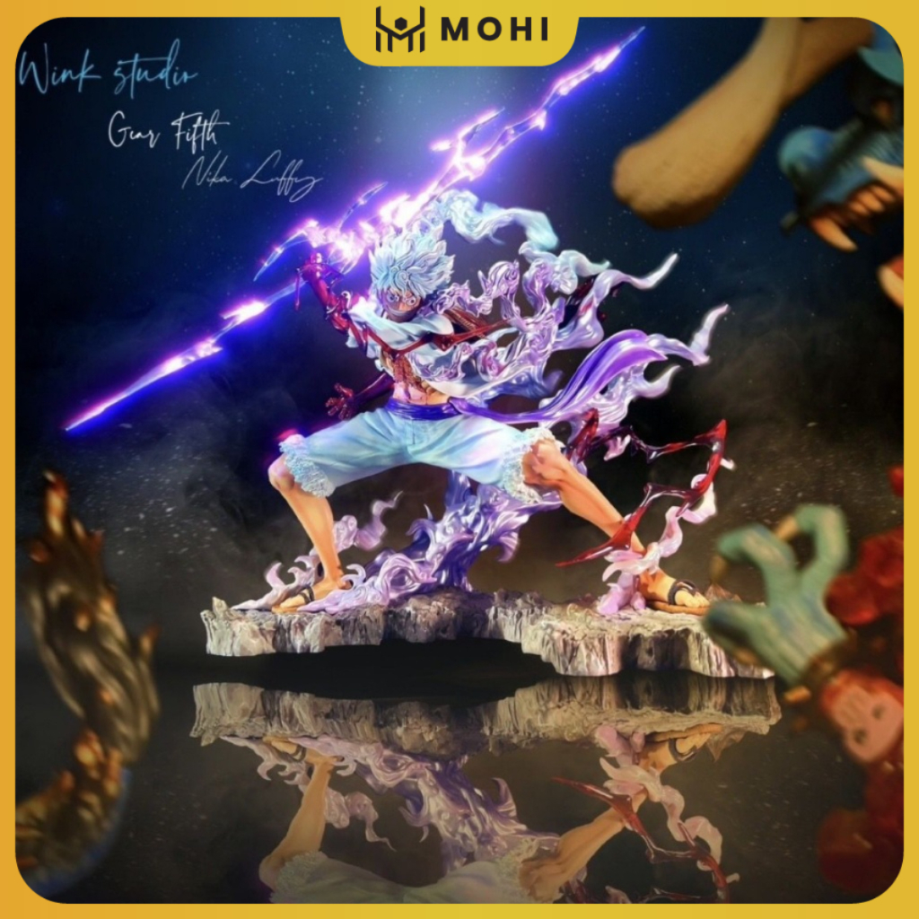 Mô hình onepiece - mô hình luffy gear 5 - hiệu ứng sét đỏ