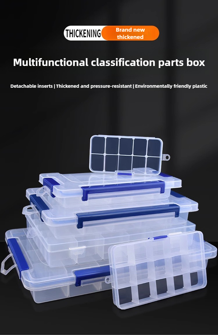 Small Rectangular Bit Case Multi Grid Clear Plastic Box Rectangular Box Screwdrivers Bits Tools ...