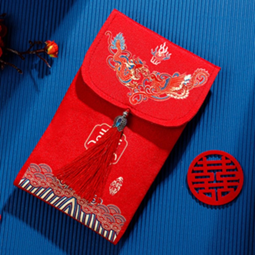 Bao lì xì tết 2024 bao lì xì đám cưới bao li xi tet 2024 xin lì xì đám cưới bao lì xì 2024 bao lixi đám cưới Dập nóng Phong bì đỏ vải Trung Quốc Có tua rua Truyền thống Túi màu đỏ Túi đựng tiền may mắn Sáng Tạo Phong bì Màu Đỏ đám cưới Quà cưới