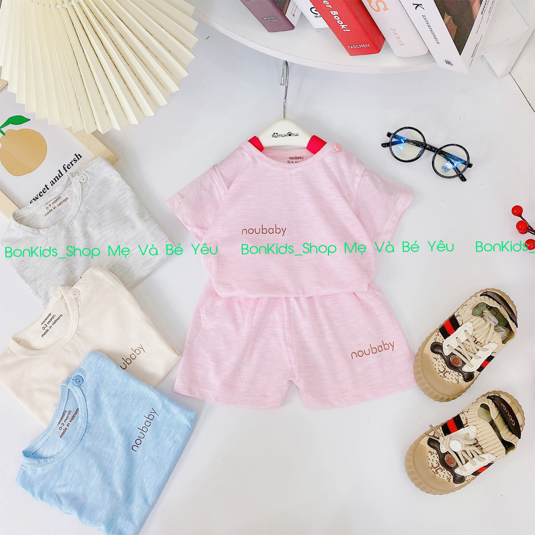 Bộ cộc tay cài vai hãng Noubaby cho bé sơ sinh 3-13kg
