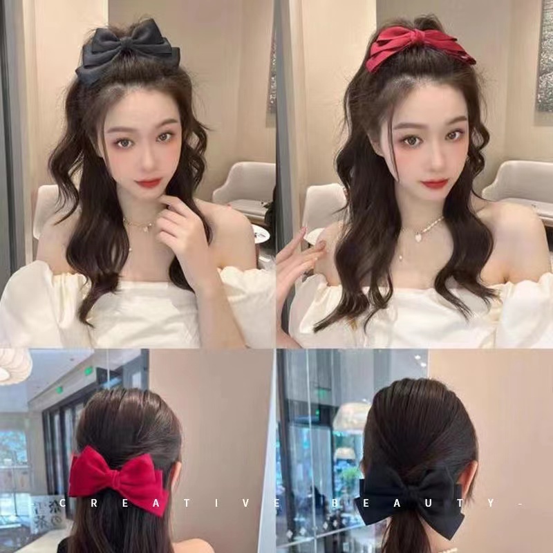 Kẹp Tóc Nơ Ba Lớp Thoát Hiểm Kiểu Công Chúa Đáng Yêu
